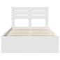 Preview: Bettrahmen mit Kopfteil Weiß 120 x 200 cm Massives Kiefernholz