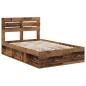 Preview: Bettrahmen Altholz 120 x 200 cm Massives Kiefernholz