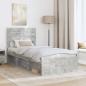 Preview: ARDEBO.de - Bettrahmen Beton Grau 100 x 200 cm Massives Kiefernholz