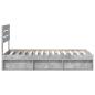 Preview: Bettrahmen Beton Grau 100 x 200 cm Massives Kiefernholz