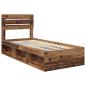 Preview: Bettrahmen Altholz 90 x 190 cm Massives Kiefernholz