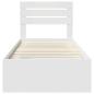Preview: Bettrahmen mit Kopfteil Weiß 75 x 190 cm Massives Kiefernholz