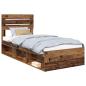 Preview: Bettrahmen Altholz 75 x 190 cm Massives Kiefernholz