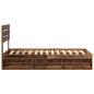 Preview: Bettrahmen Altholz 75 x 190 cm Massives Kiefernholz