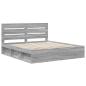 Preview: Bettrahmen Graues Sonoma 200 x 200 cm Massives Kiefernholz