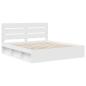 Preview: Bettrahmen mit Kopfteil Weiß 180 x 200 cm Massives Kiefernholz