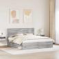 Preview: Bettrahmen Graues Sonoma 180 x 200 cm Massives Kiefernholz