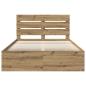 Preview: Bettrahmen mit Kopfteil Kunsthandwerk Eiche 160 x 200 cm