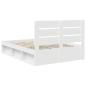Preview: Bettrahmen mit Kopfteil Weiß 140 x 190 cm Massives Kiefernholz