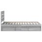 Preview: ARDEBO.de - Bettrahmen Graues Sonoma 100 x 200 cm Massives Kiefernholz