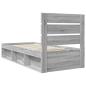 Preview: Bettrahmen Graues Sonoma 100 x 200 cm Massives Kiefernholz