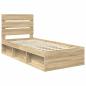 Preview: Bettrahmen Sonoma-Eiche 90 x 200 cm Massives Kiefernholz