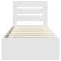 Preview: Bettrahmen mit Kopfteil Weiß 90 x 190 cm Massives Kiefernholz