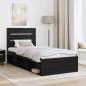 Preview: Bettrahmen Schwarz 90 x 190 cm Massives Kiefernholz