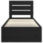Preview: Bettrahmen Schwarz 75 x 190 cm Massives Kiefernholz