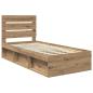 Preview: Bettrahmen Kunsthandwerk Eiche 75 x 190 cm Massives Kiefernholz