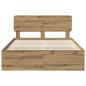 Preview: Bettrahmen mit Kopfteil Kunsthandwerk Eiche 160 x 200 cm