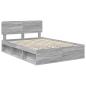 Preview: Bettrahmen Sonoma-Grau 150 x 200 cm Massives Kiefernholz