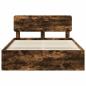 Preview: Bettrahmen Geräucherte Eiche 140 x 200 cm Massives Kiefernholz
