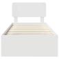 Preview: Bettrahmen mit Kopfteil Weiß 75 x 190 cm Massives Kiefernholz