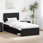 Preview: ARDEBO.de - Bettrahmen Schwarz 75 x 190 cm Massives Kiefernholz