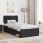 Preview: Bettrahmen Schwarz 75 x 190 cm Massives Kiefernholz