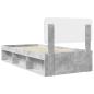 Preview: Bettrahmen Beton Grau 75 x 190 cm Massives Kiefernholz