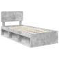 Preview: Bettrahmen Beton Grau 75 x 190 cm Massives Kiefernholz
