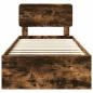 Preview: Bettrahmen Geräucherte Eiche 75 x 190 cm Massives Kiefernholz