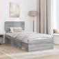 Preview: Bettrahmen Graues Sonoma 75 x 190 cm Massives Kiefernholz
