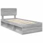 Preview: Bettrahmen Graues Sonoma 75 x 190 cm Massives Kiefernholz