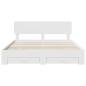 Preview: Bettrahmen mit Kopfteil Weiß 200 x 200 cm Holzwerkstoff
