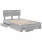 Preview: Bettrahmen Graues Sonoma 135 x 190 cm Holzwerkstoff