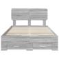 Preview: Bettrahmen Graues Sonoma 135 x 190 cm Holzwerkstoff