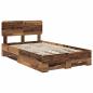 Preview: Bettrahmen mit Kopfteil Altholz 120 x 190 cm Holzwerkstoff