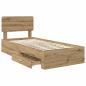 Preview: Bettrahmen mit Kopfteil Artisan-Eiche 90 x 200 cm Holzwerkstoff