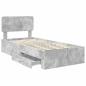 Preview: Bettrahmen mit Schubladen Beton Grau 90 x 190 cm Holzwerkstoff