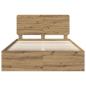 Preview: Bettrahmen mit Kopfteil Kunsthandwerk Eiche 140 x 200 cm