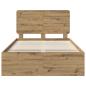 Preview: Bettrahmen mit Kopfteil Kunsthandwerk Eiche 135 x 190 cm