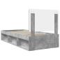 Preview: Bettrahmen Beton Grau 100 x 200 cm Massives Kiefernholz