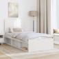 Preview: Bettrahmen mit Kopfteil Weiß 90 x 190 cm Massives Kiefernholz