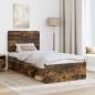 Preview: Bettrahmen Geräucherte Eiche 90 x 190 cm Massives Kiefernholz