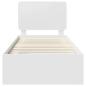 Preview: Bettrahmen mit Kopfteil Weiß 75 x 190 cm Massives Kiefernholz