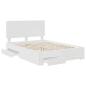 Preview: Bettrahmen mit Kopfteil Weiß 160 x 200 cm Holzwerkstoff