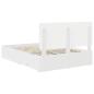 Preview: Bettrahmen mit Kopfteil Weiß 160 x 200 cm Holzwerkstoff