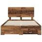 Preview: Bettrahmen mit Kopfteil Altholz 140 x 190 cm Holzwerkstoff