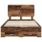 Preview: Bettrahmen mit Kopfteil Altholz 120 x 200 cm Holzwerkstoff