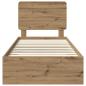 Preview: Bettrahmen mit Kopfteil Artisan-Eiche 90 x 200 cm Holzwerkstoff