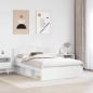 Preview: Bettrahmen mit Kopfteil Weiß 160 x 200 cm Massives Kiefernholz