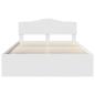 Preview: Bettrahmen mit Kopfteil Weiß 140 x 190 cm Massives Kiefernholz